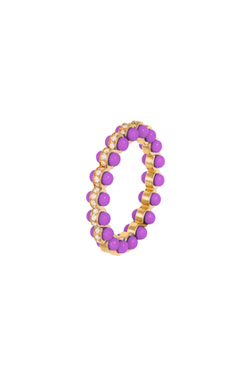 The Purple Atom Ring , 18K Yellow Gold with Diamonds